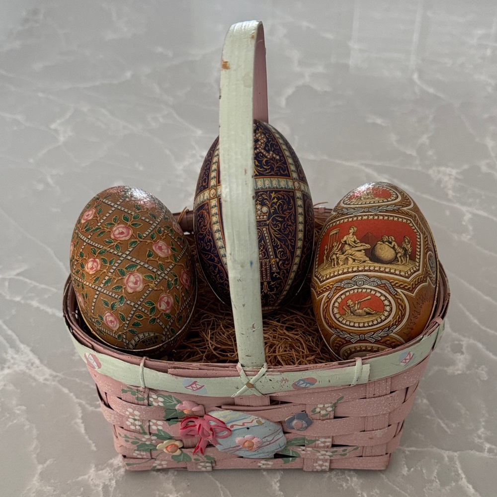 Easter Basket With Designed Eggs 🐰